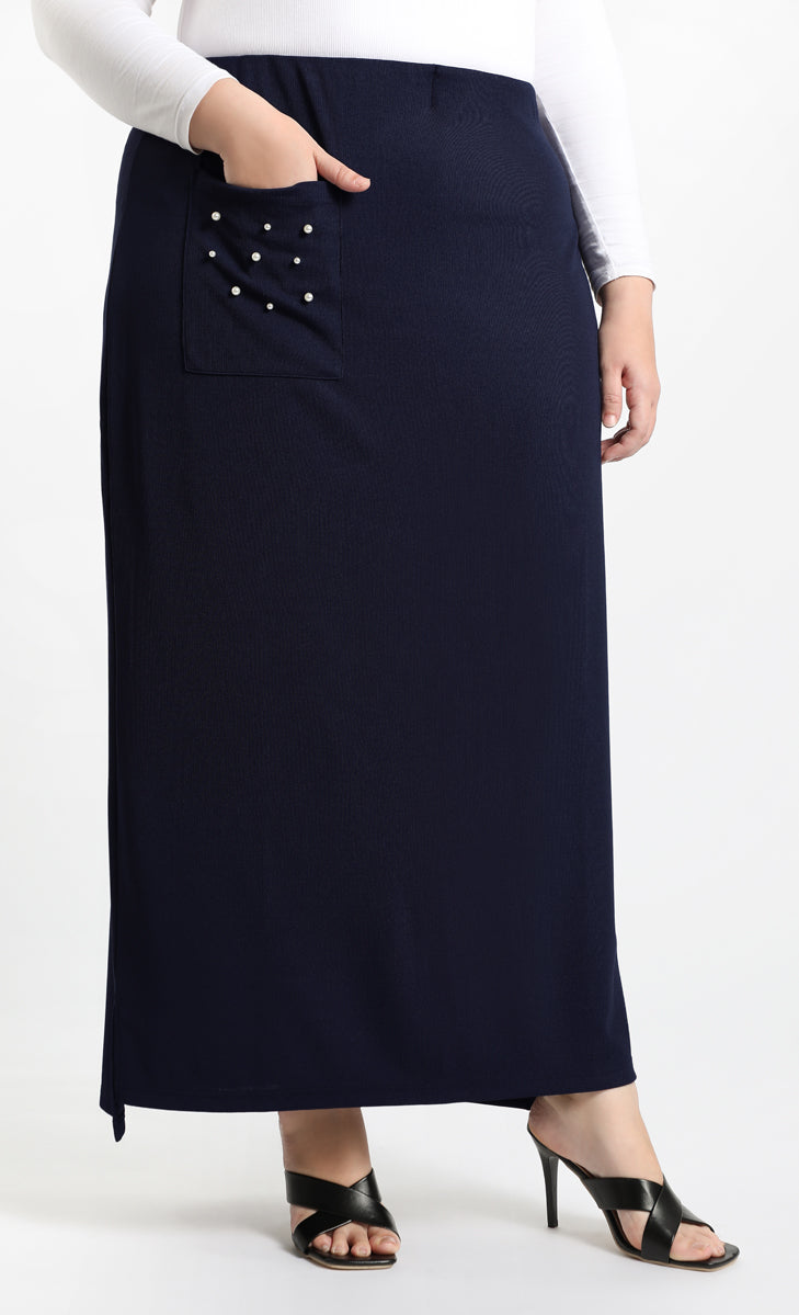 Comeback Pearl Skirt in Navy Blue LILIT. Store