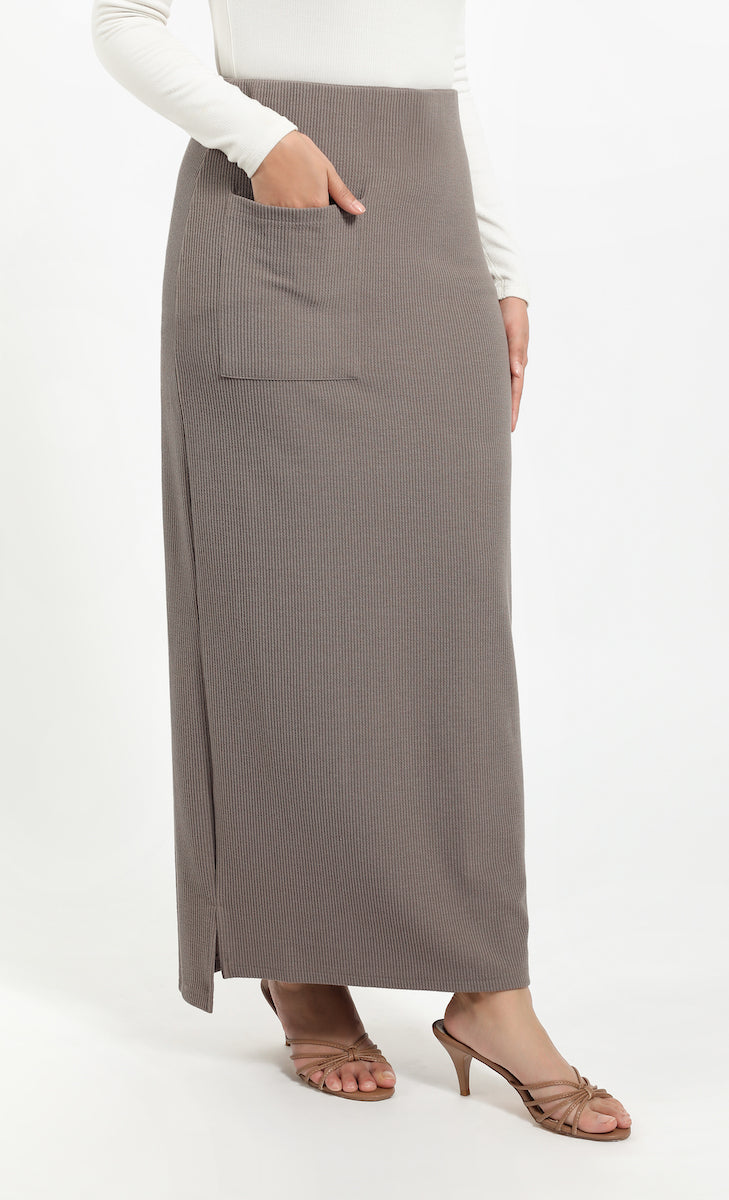 Gray ribbed new arrivals skirt