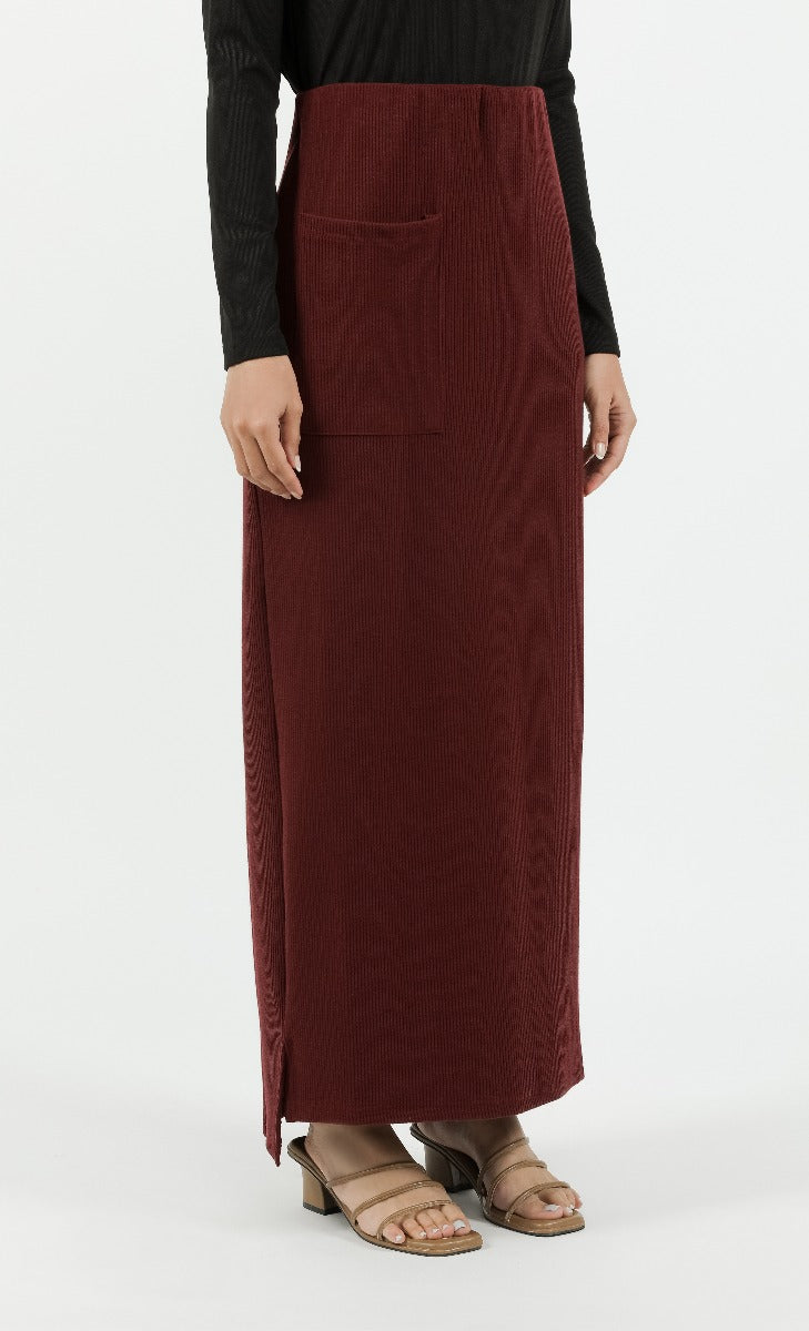Burgundy ribbed skirt outlet