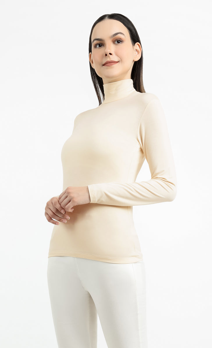 Long Sleeve Turtleneck Inner in Nude LILIT. Store