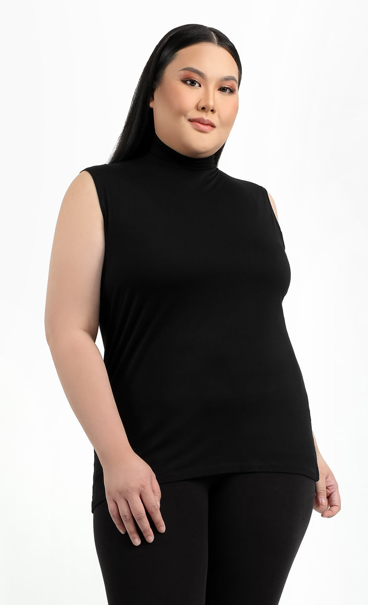 Sleeveless Turtleneck Inner in Black LILIT. Store