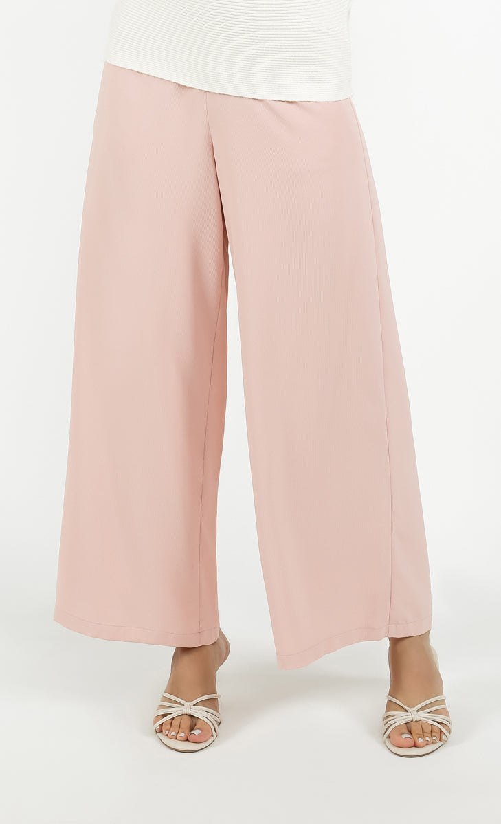 Textured Wide Pants in Dusty Pink LILIT. Store