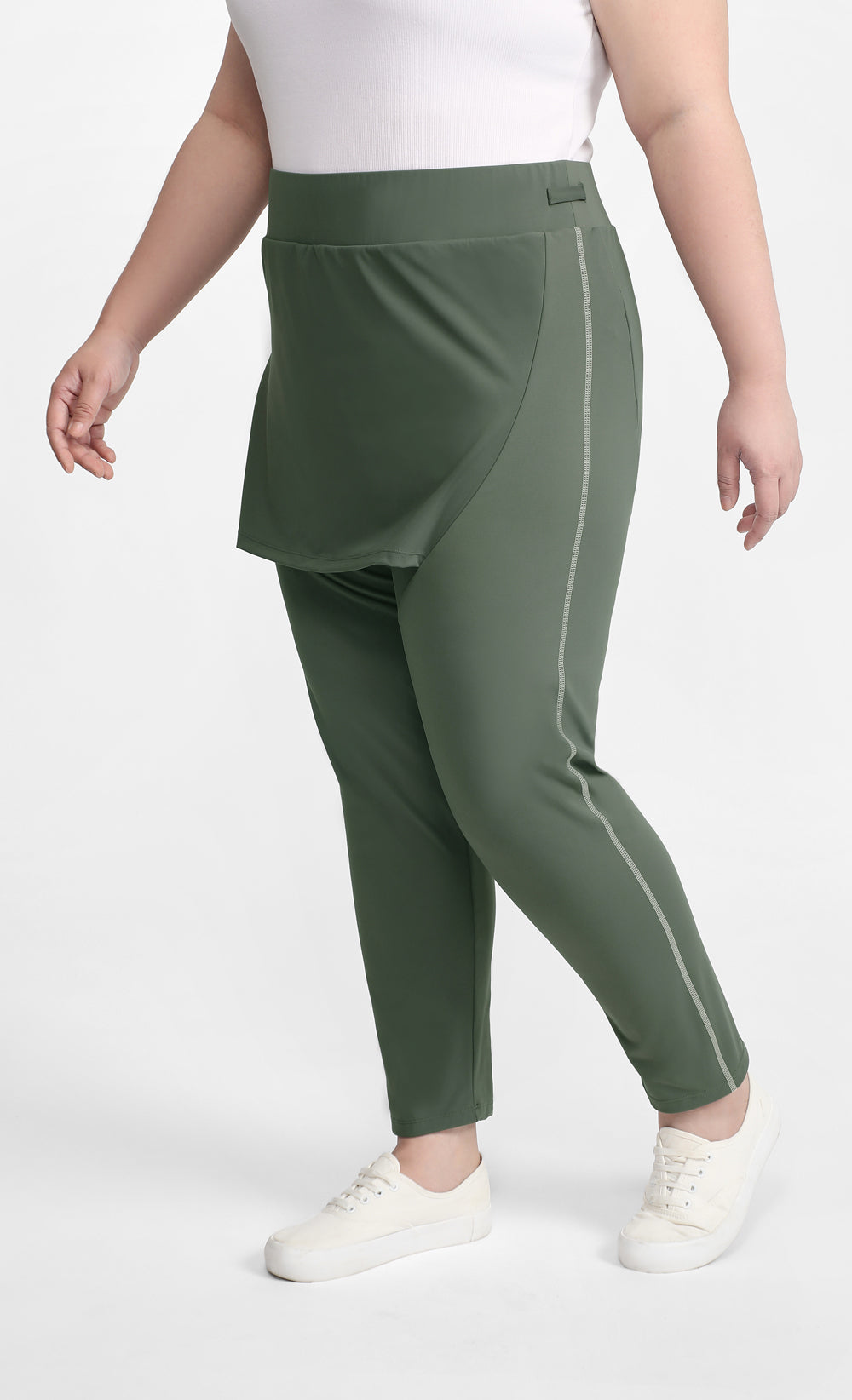 2-1 Spring Fling Sage Skirted Capris Leggings