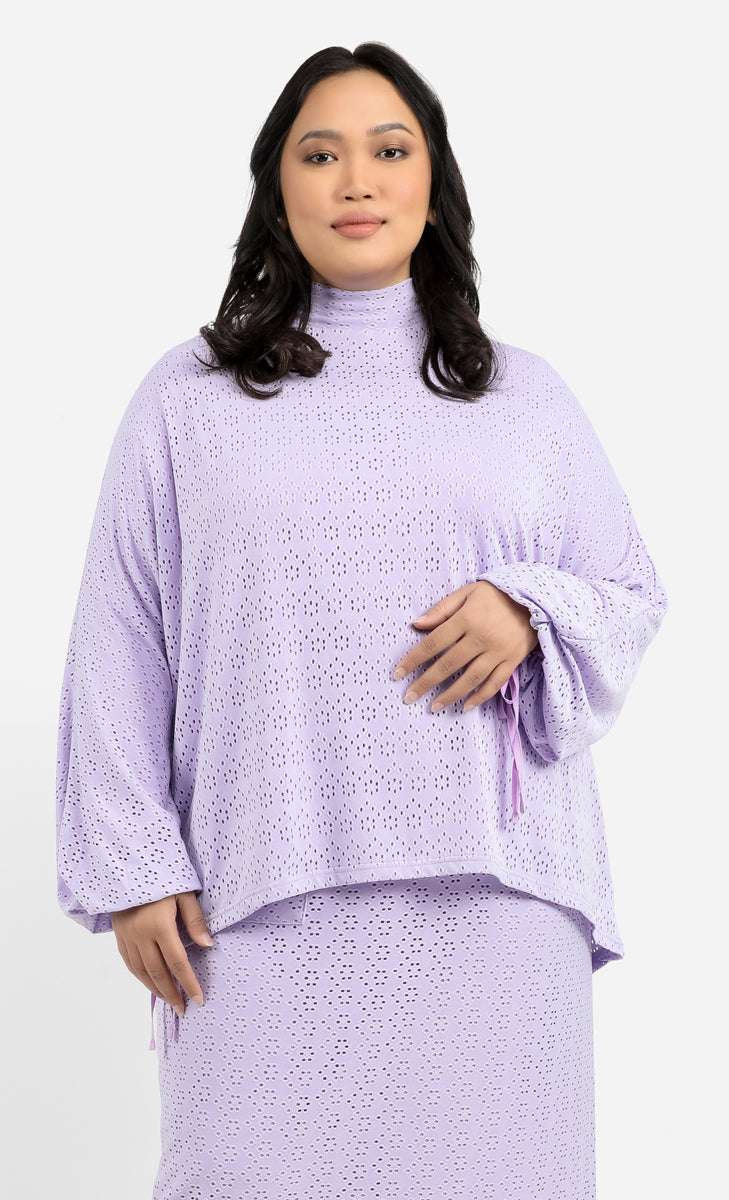Comeback Cut-Out Knit Top in Lavender