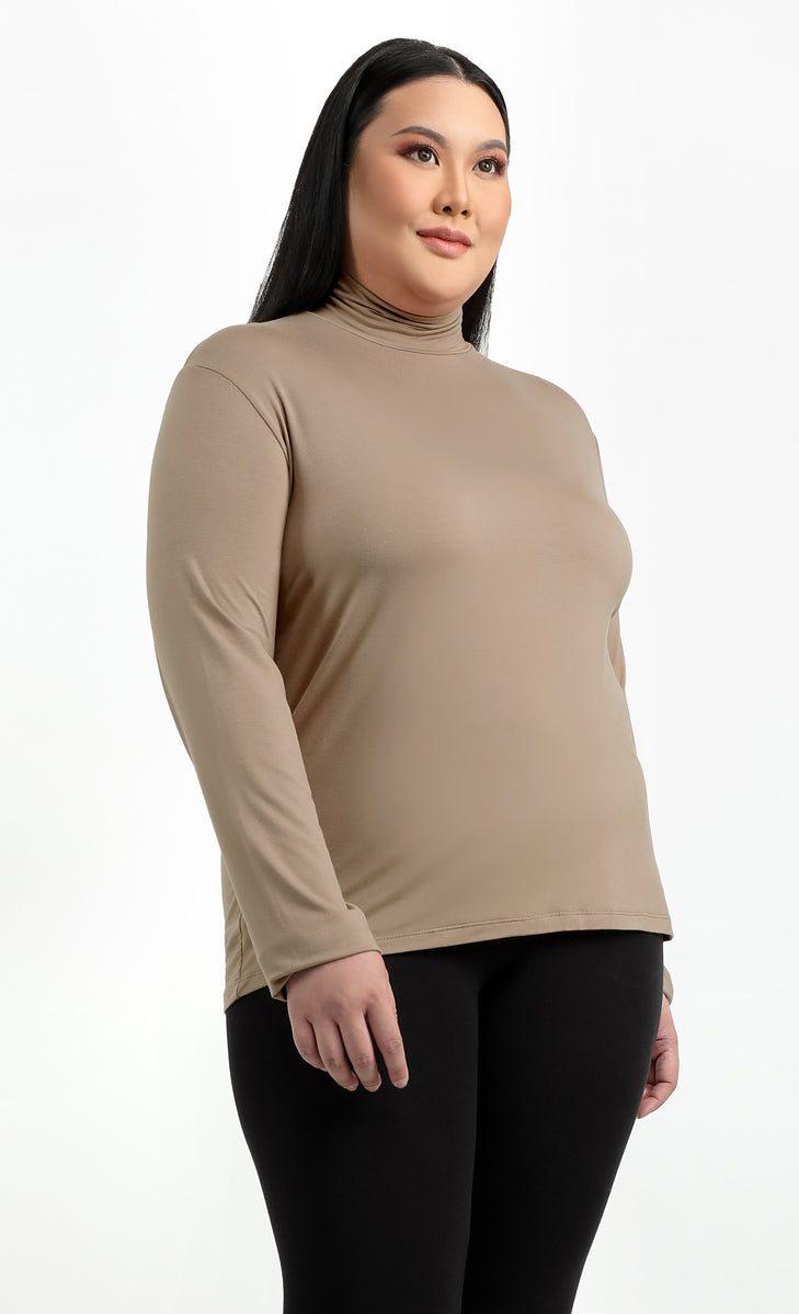 Long Sleeve Turtleneck Inner in Cocoa LILIT. Store