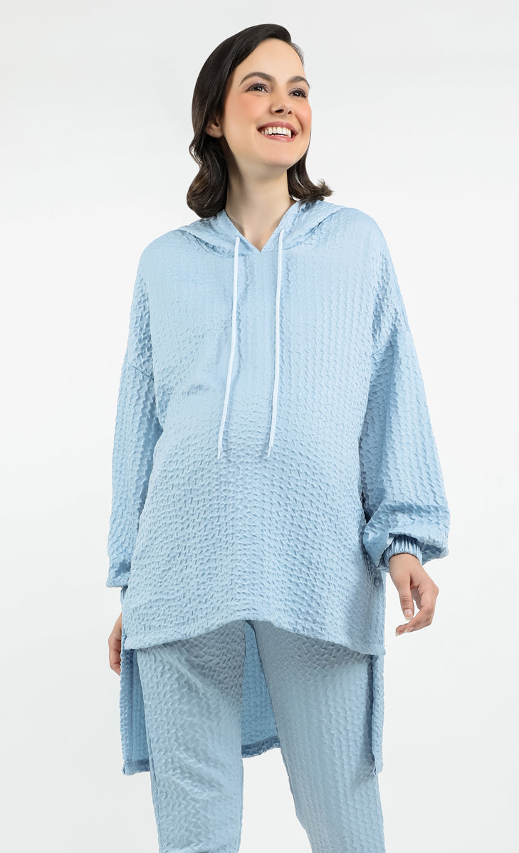 MAMA Hooded Jumper in Blue