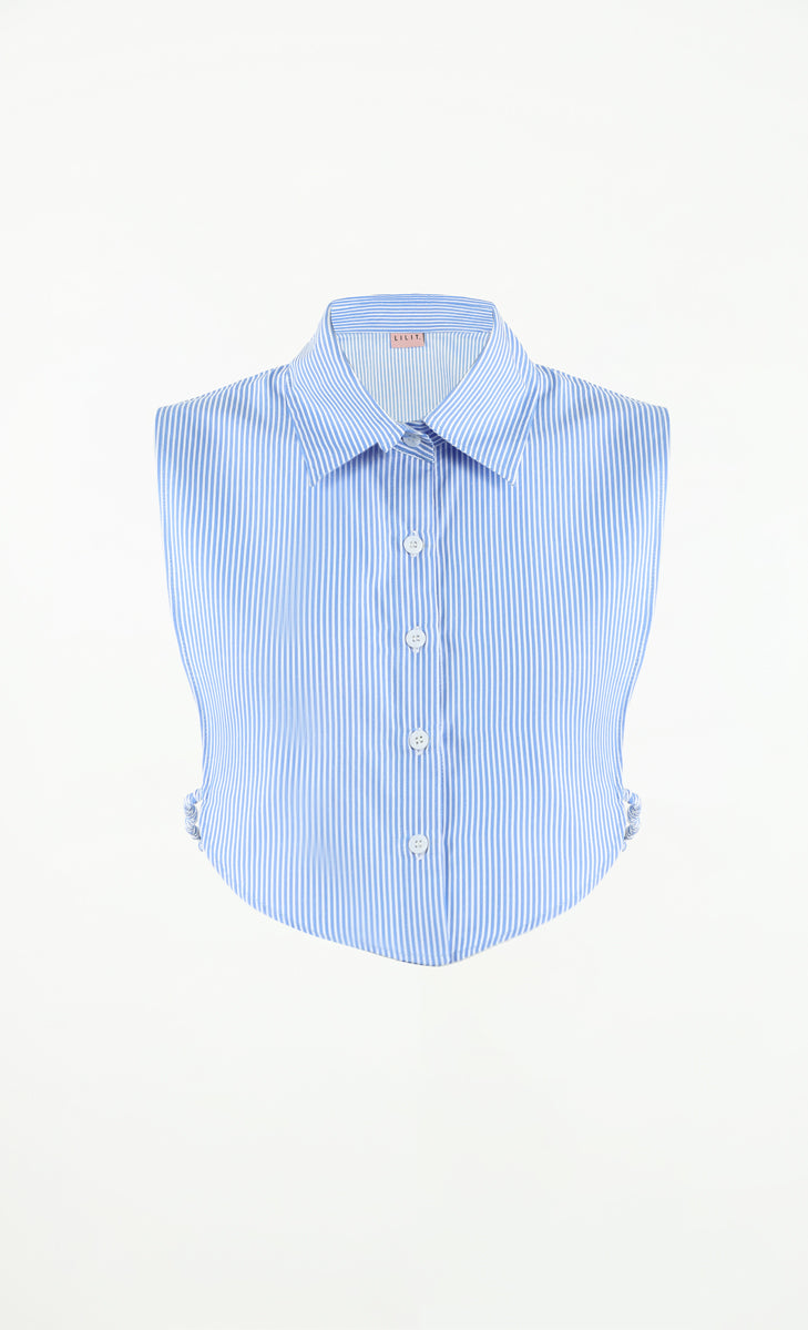 Shirt Striped Dickie in Light Blue